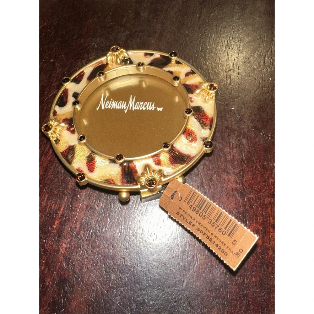 Jay Strongwater Round Frame  Animal Print  Swarovski Crystal 3
